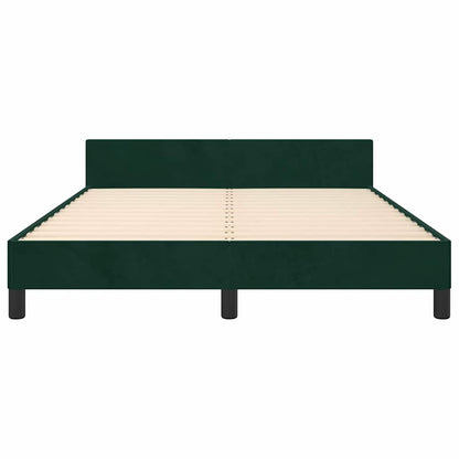 Bettgestell ohne Matratze Dunkelgrün 140x190 cm Samt