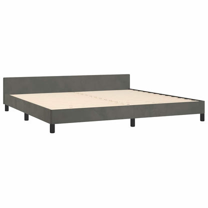 Bettgestell ohne Matratze Dunkelgrau 200x200 cm Samt