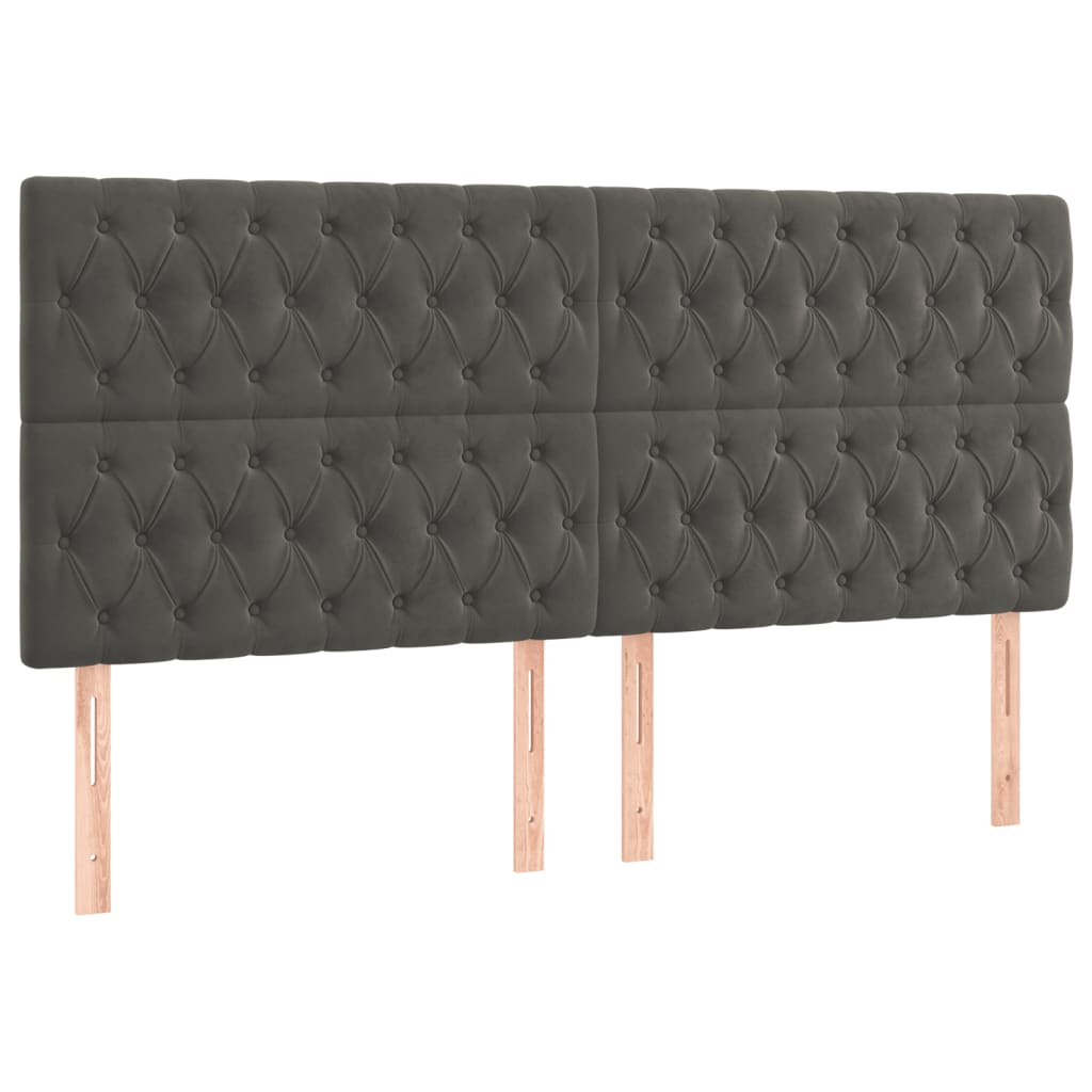 Bettgestell ohne Matratze Dunkelgrau 200x200 cm Samt