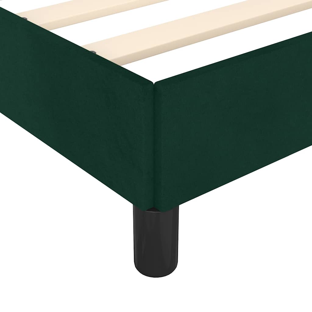 Bettgestell ohne Matratze Dunkelgrün 90x190 cm Samt