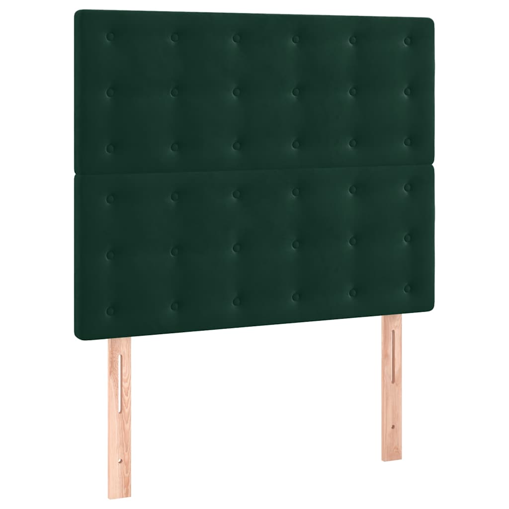 Bettgestell ohne Matratze Dunkelgrün 90x200 cm Samt