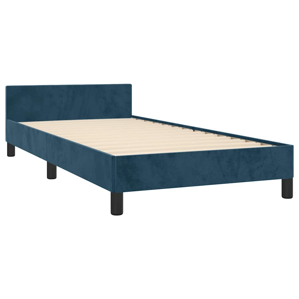 Bettgestell ohne Matratze Dunkelblau 90x200 cm Samt