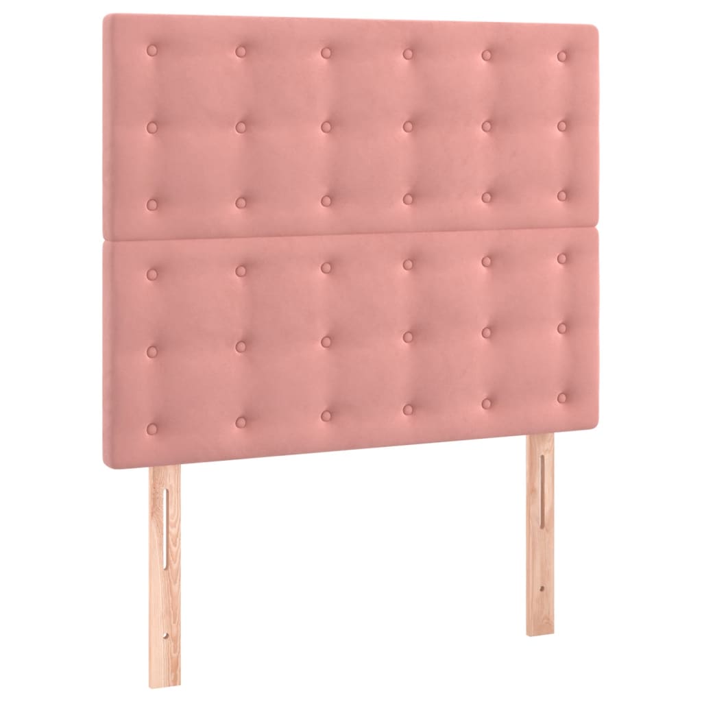 Bettgestell mit Kopfteil Rosa 100x200 cm Samt