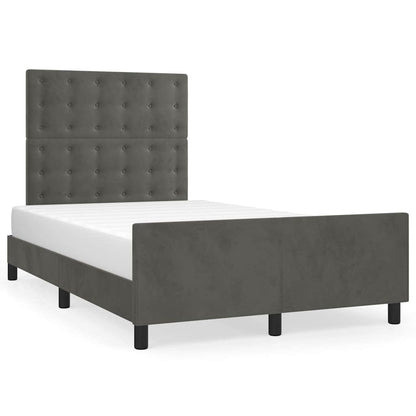 Bettgestell ohne Matratze Dunkelgrau 120x200 cm Samt