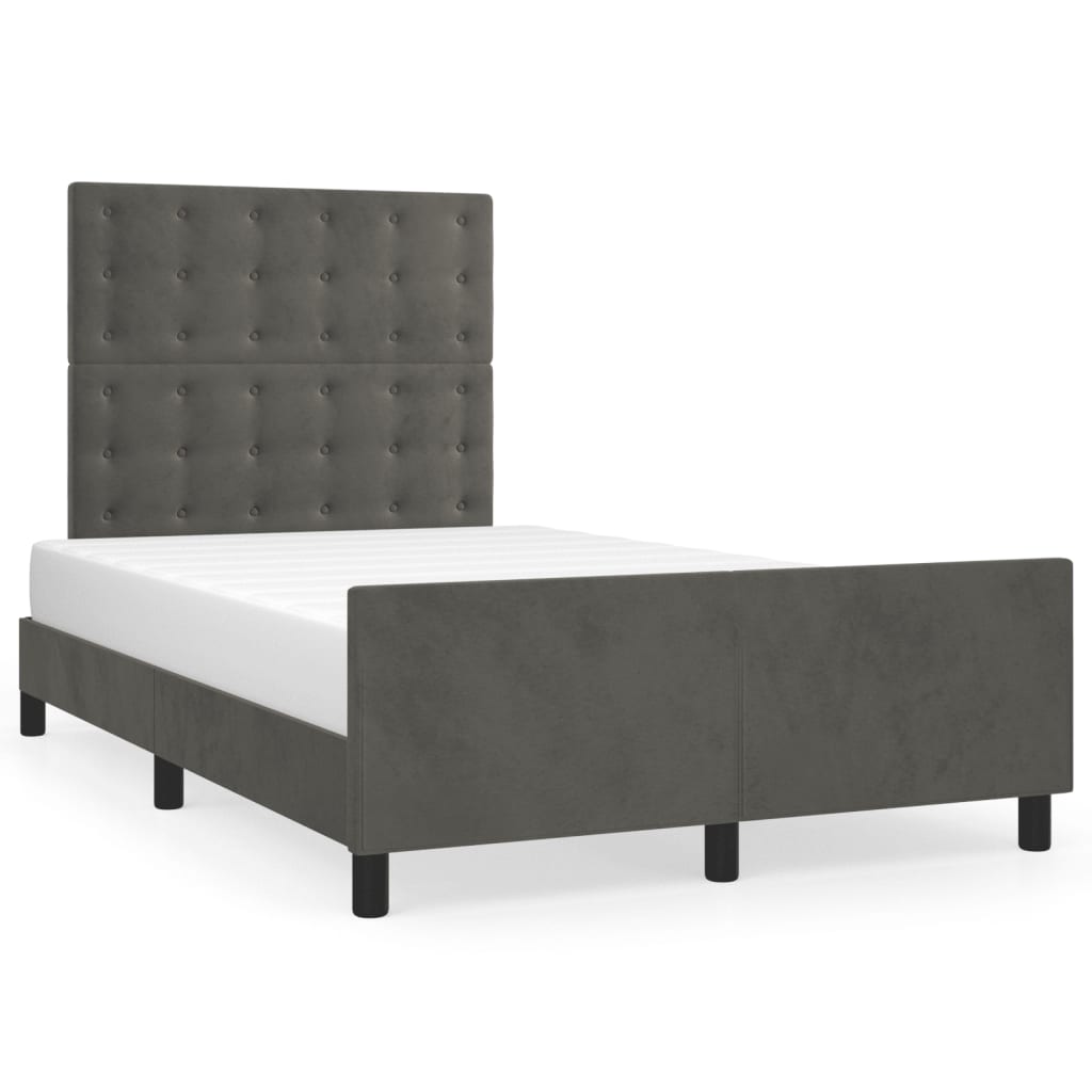 Bettgestell ohne Matratze Dunkelgrau 120x200 cm Samt