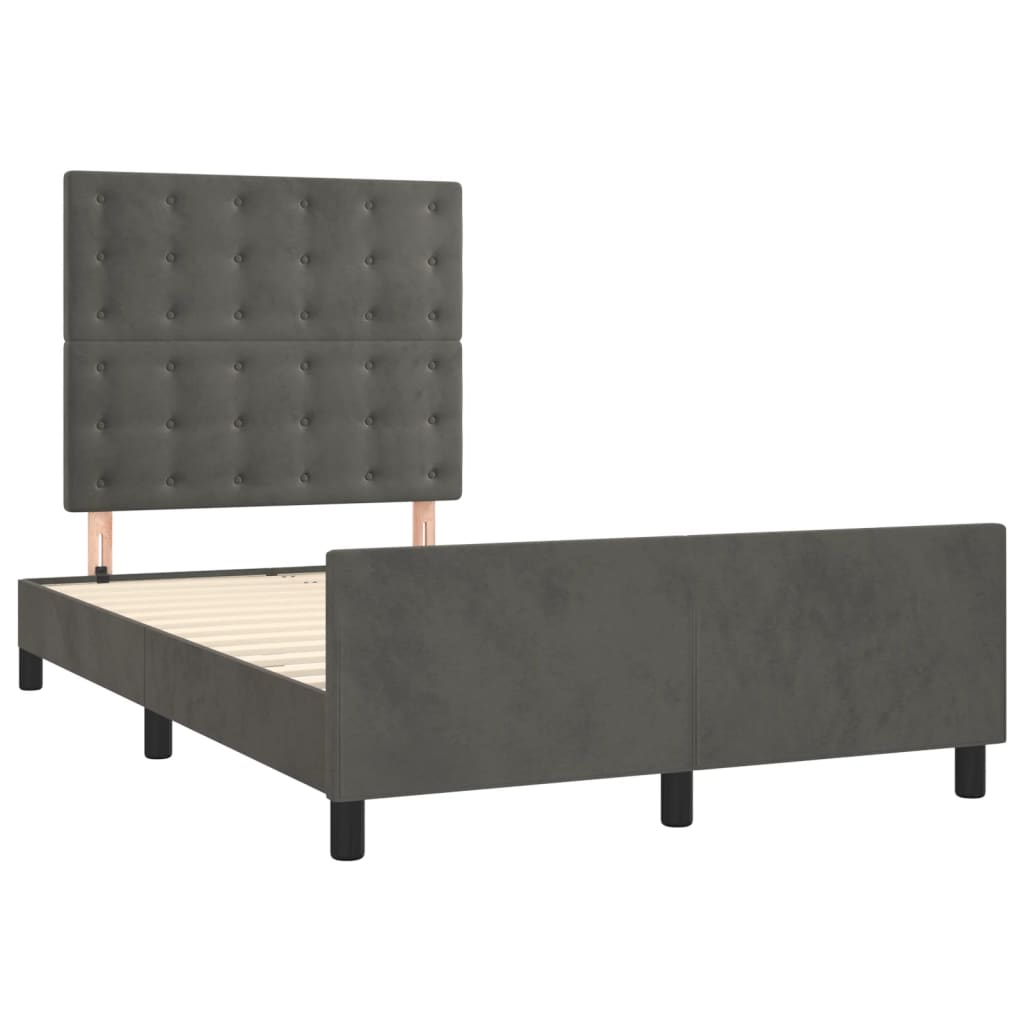 Bettgestell ohne Matratze Dunkelgrau 120x200 cm Samt