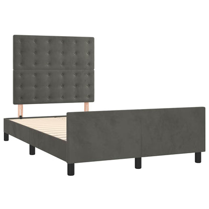 Bettgestell ohne Matratze Dunkelgrau 120x200 cm Samt