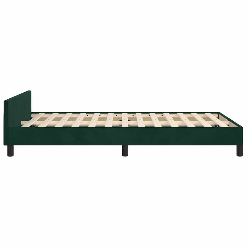 Bettgestell ohne Matratze Dunkelgrün 120x200 cm Samt