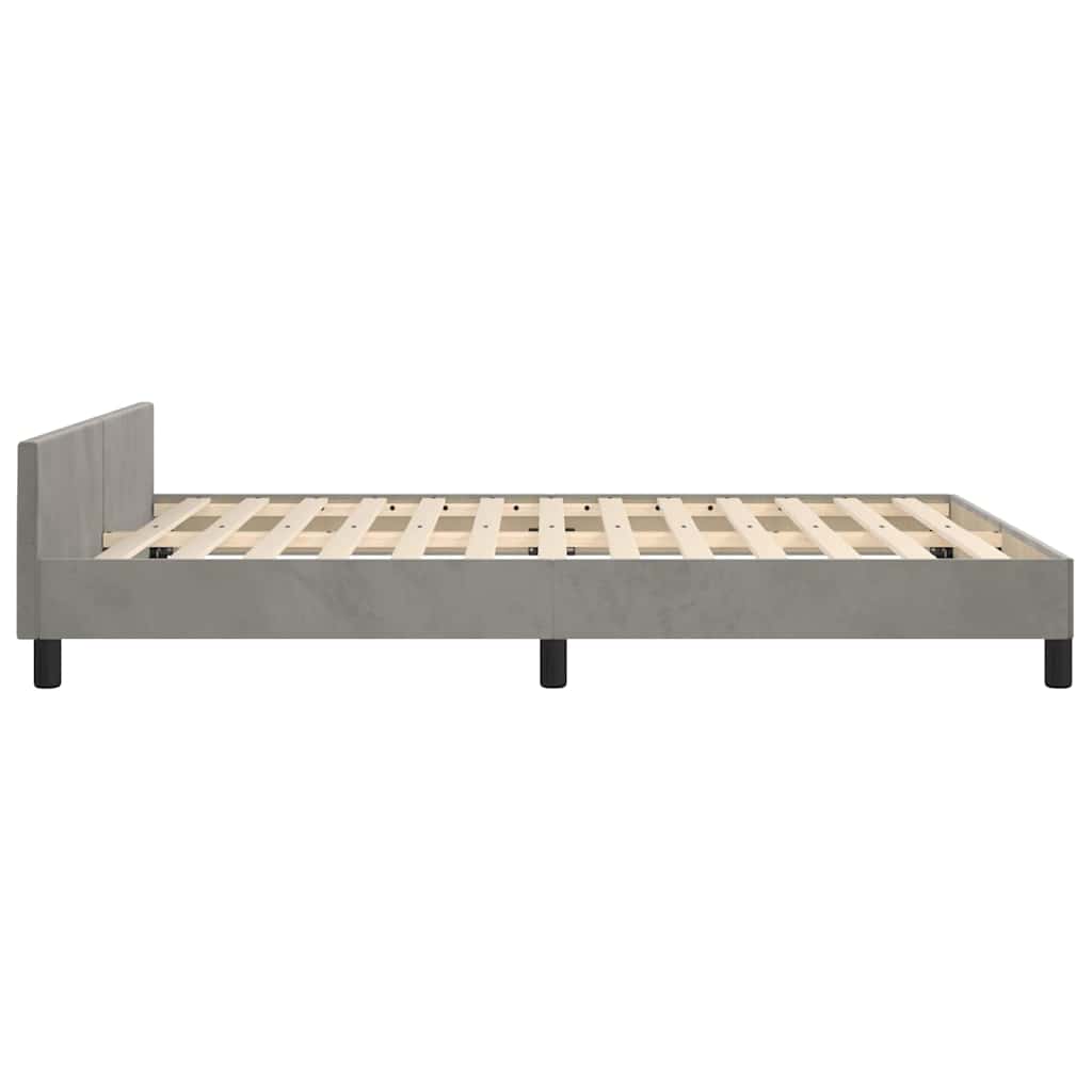 Bettgestell ohne Matratze Hellgrau 140x190 cm Samt