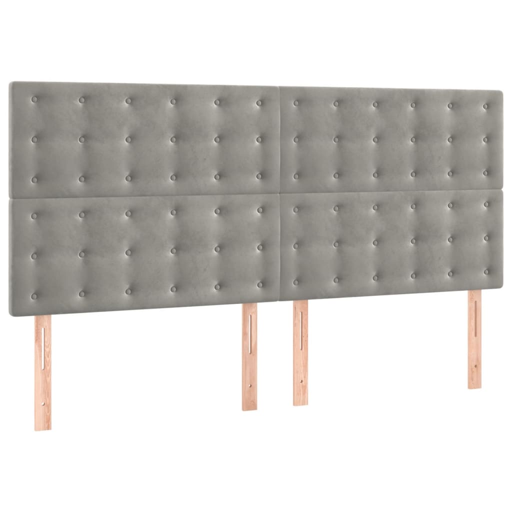 Bettgestell ohne Matratze Hellgrau 140x190 cm Samt