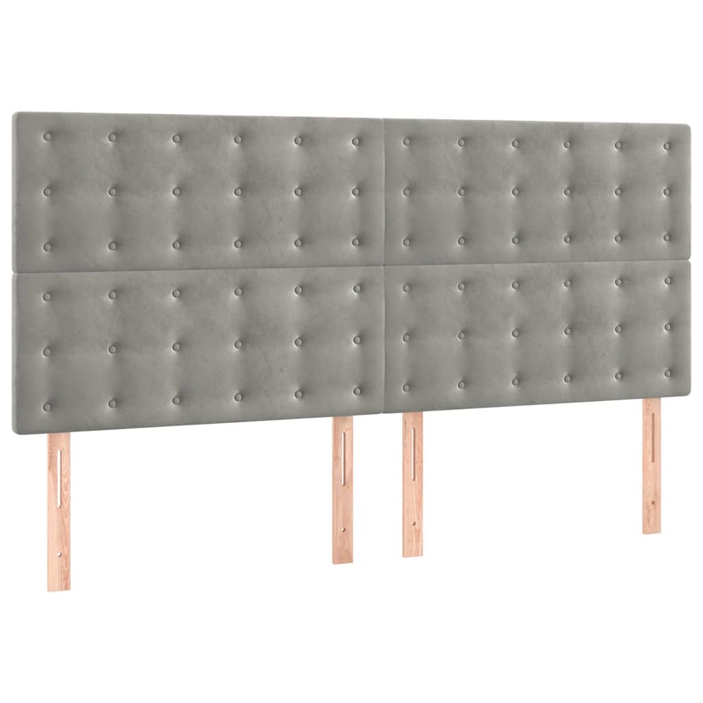 Bettgestell ohne Matratze Hellgrau 140x190 cm Samt
