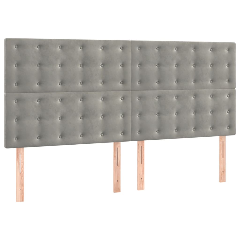 Bettgestell ohne Matratze Hellgrau 140x200 cm Samt