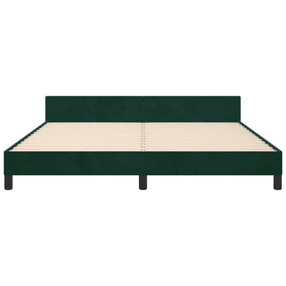 Bettgestell ohne Matratze Dunkelgrün 160x200 cm Samt