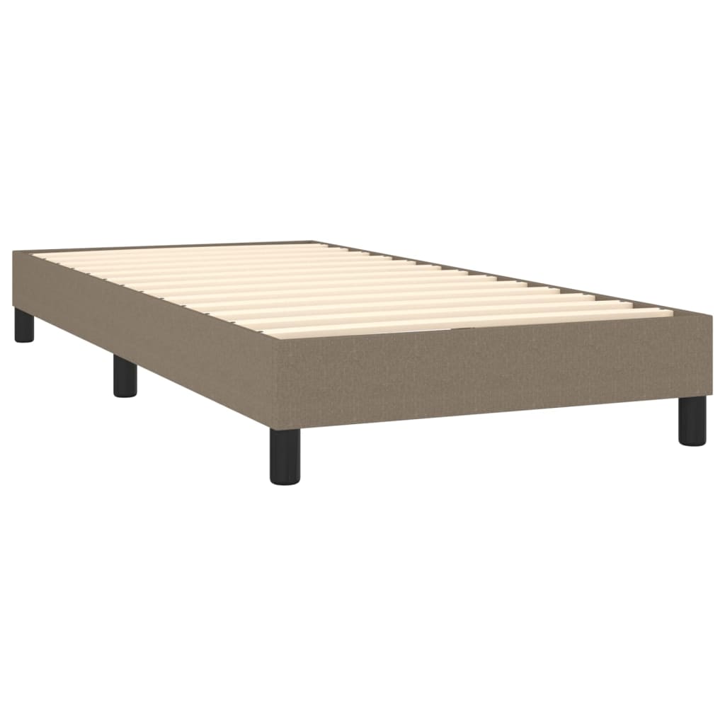 Lit sommier tapissier avec matelas tissu taupe 80x200 cm