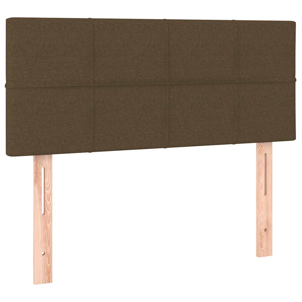 Boxspringbett mit Matratze Dunkelbraun 90x200 cm Stoff