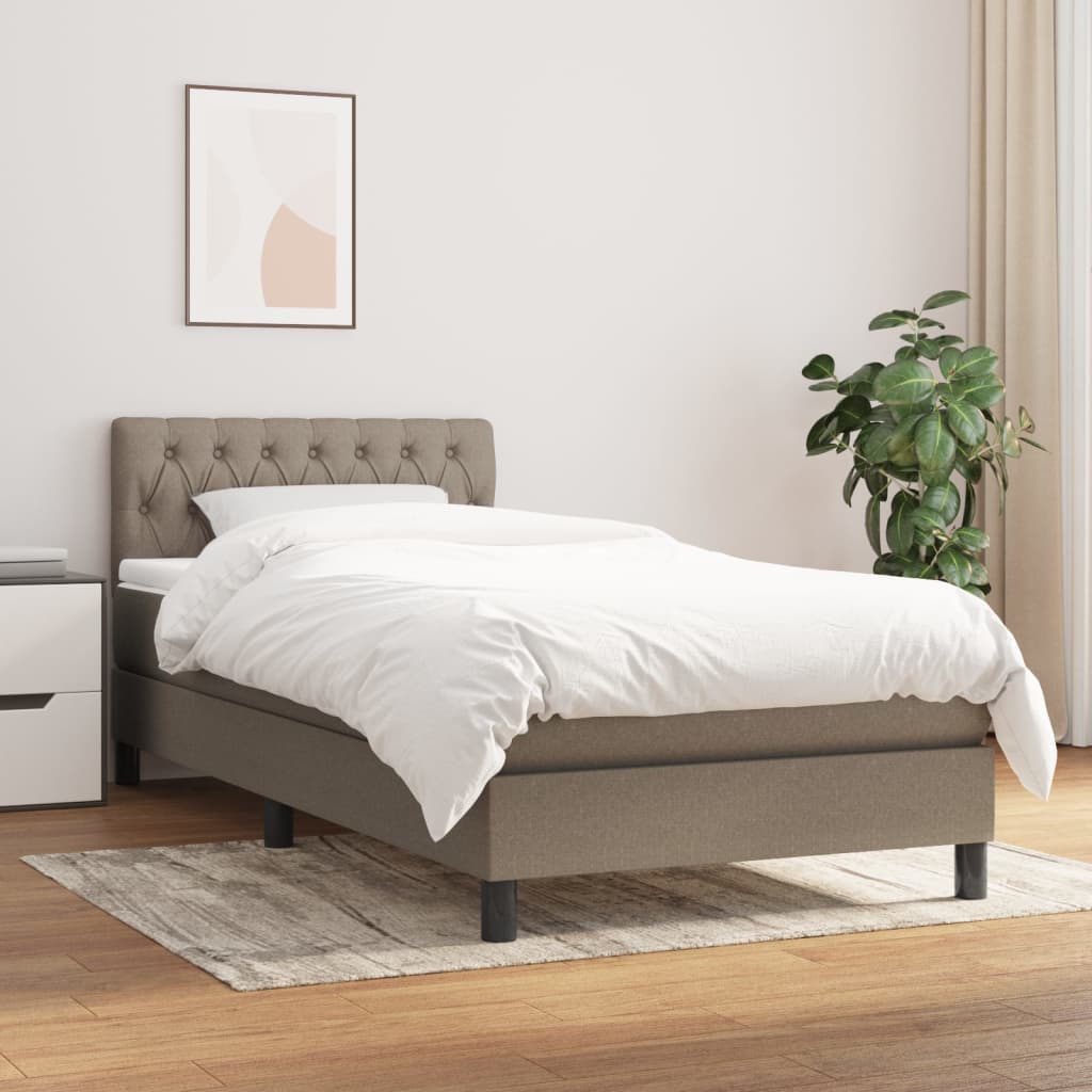 Boxspringbett mit Matratze Taupe 90x190 cm Stoff