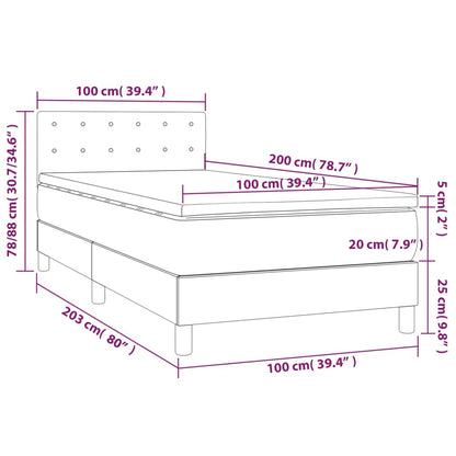 Boxspringbett mit Matratze Dunkelbraun 100x200 cm Stoff