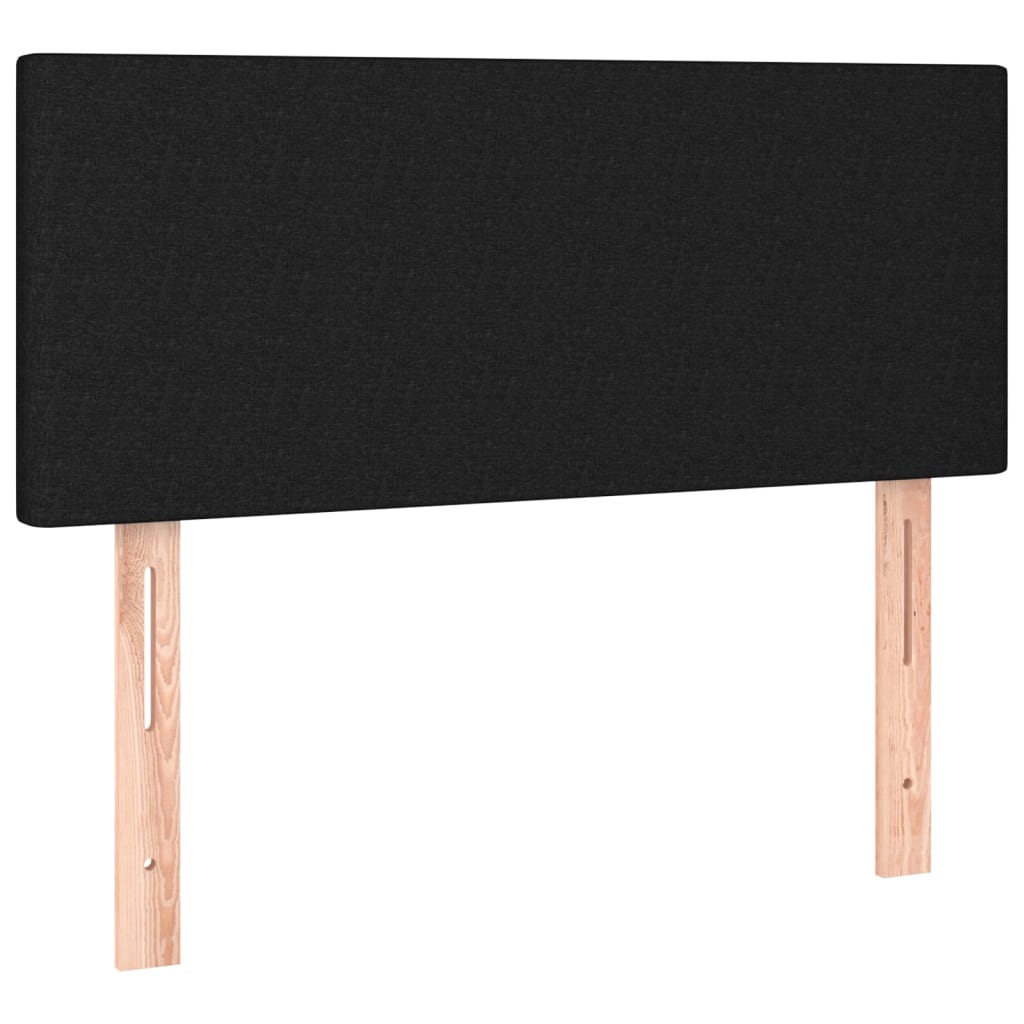 Lit à sommier tapissier avec matelas tissu noir 80x200 cm