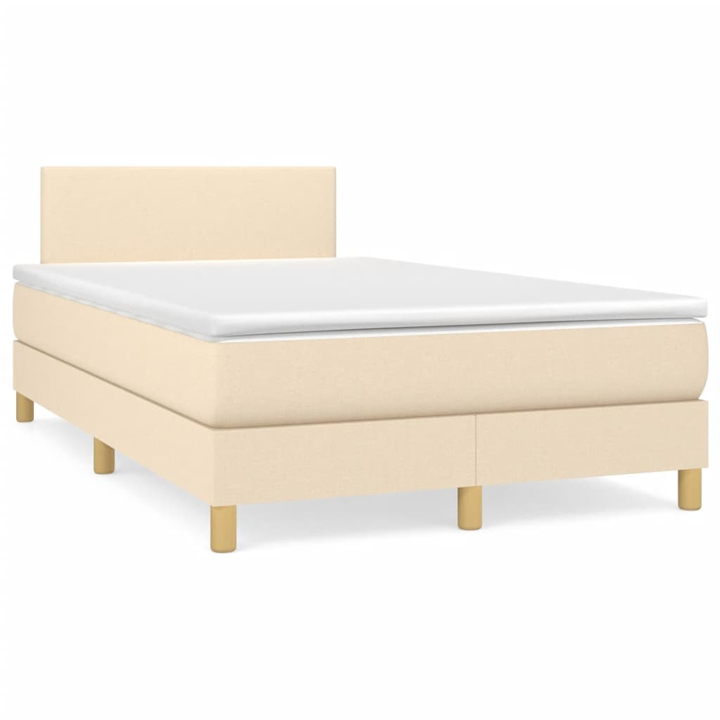 Boxspringbett mit Matratze Creme 120x200 cm Stoff