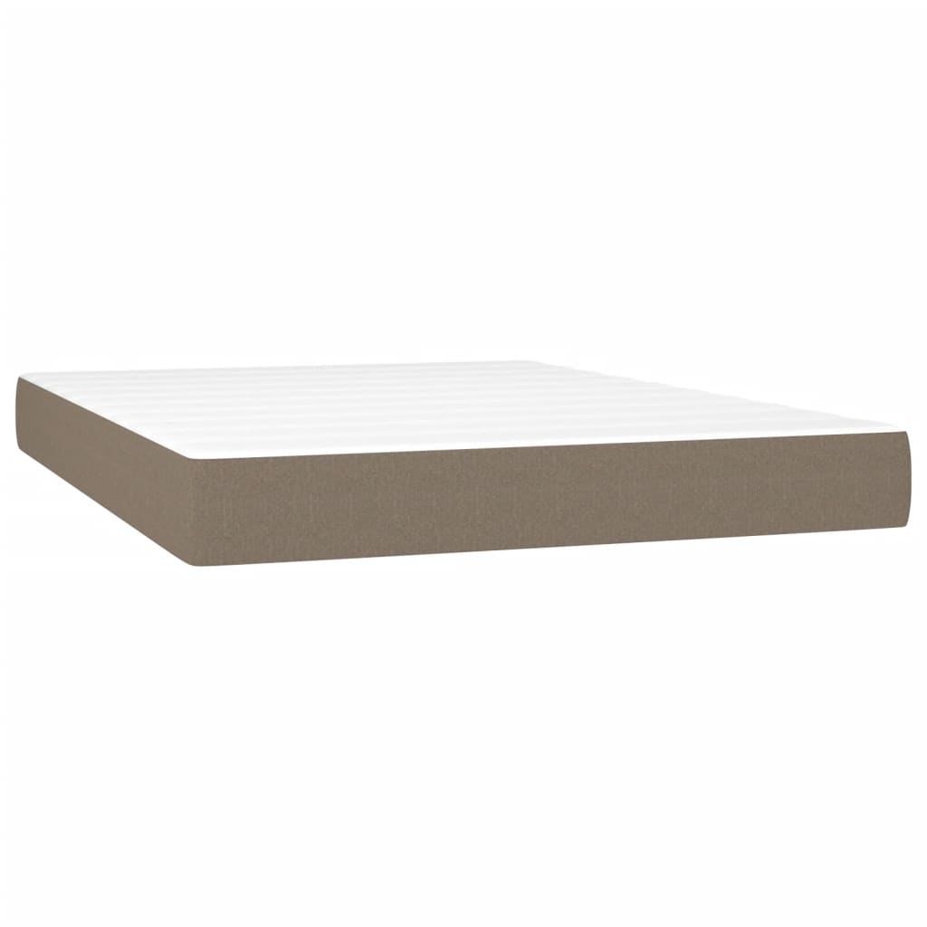 Lit à sommier tapissier avec matelas taupe 140x190 cm tissu