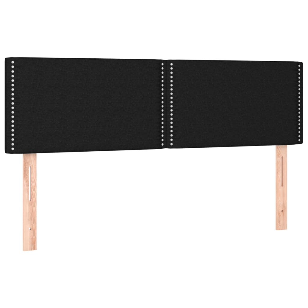 Lit à sommier tapissier avec matelas en tissu noir 140x190 cm