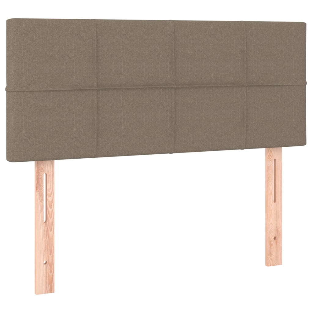 Lit sommier tapissier avec matelas tissu taupe 80x200 cm