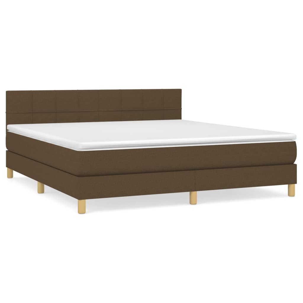 Boxspringbett mit Matratze Dunkelbraun 160x200 cm Stoff