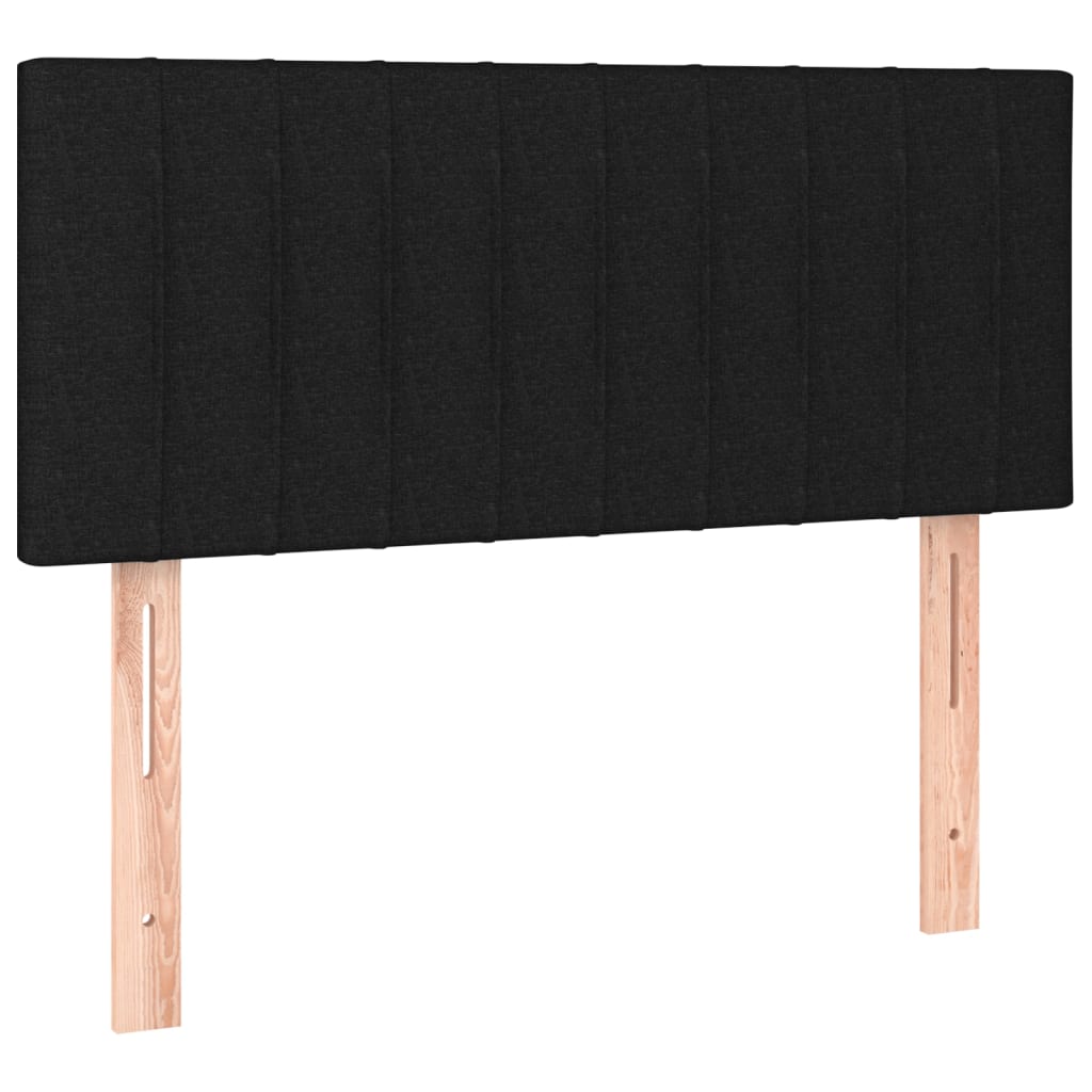 Box spring bed with mattress black 90x200 cm fabric