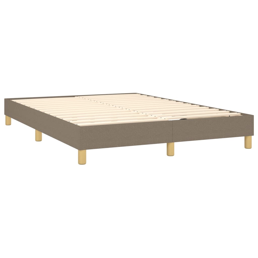 Lit à sommier tapissier avec matelas taupe 140x190 cm tissu
