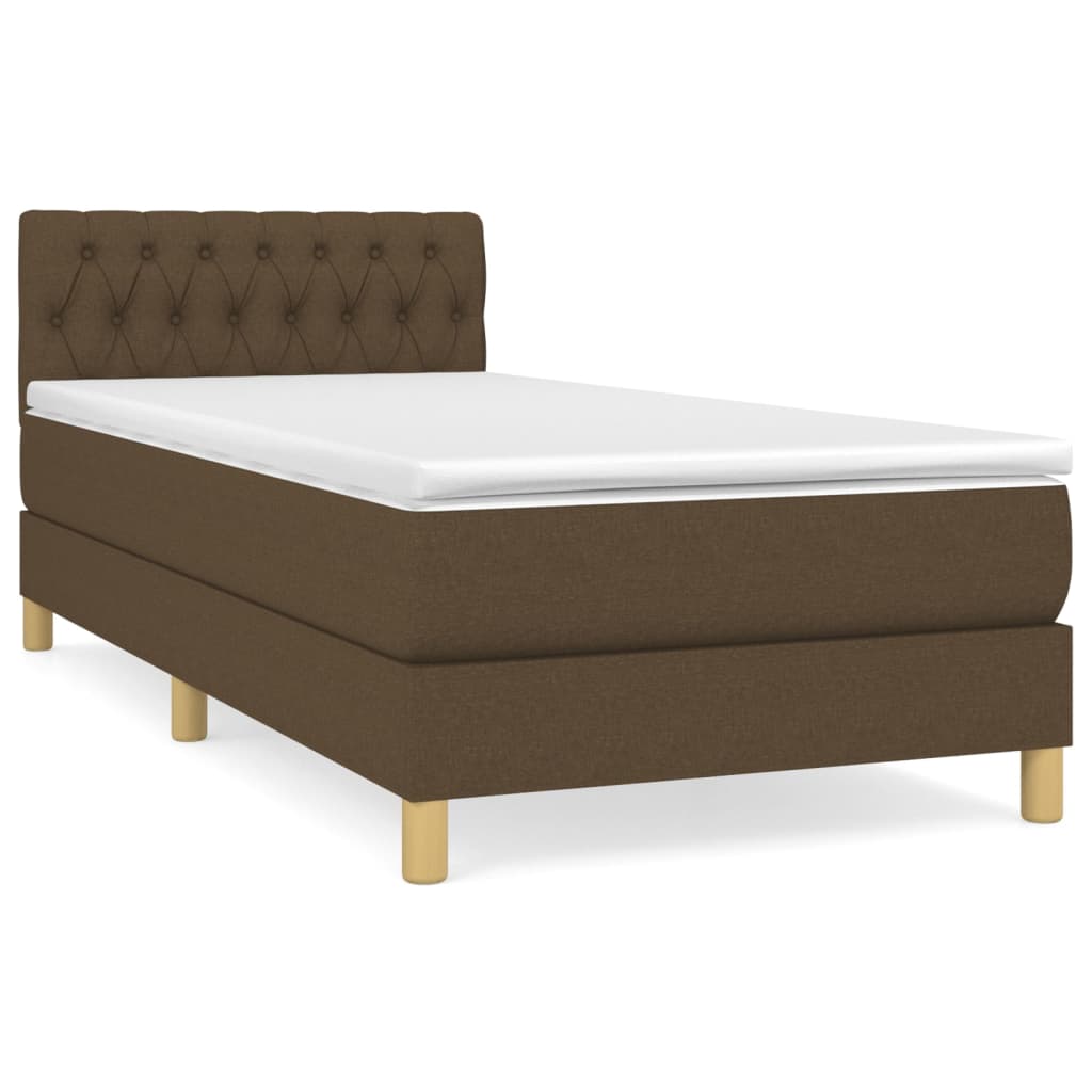 Boxspringbett mit Matratze Dunkelbraun 80x200 cm Stoff