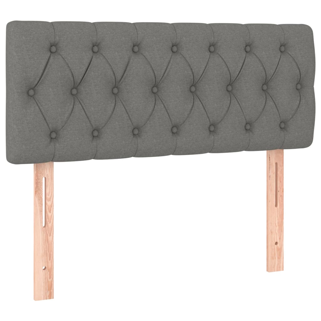 Box spring bed with mattress dark grey 120x200 cm fabric