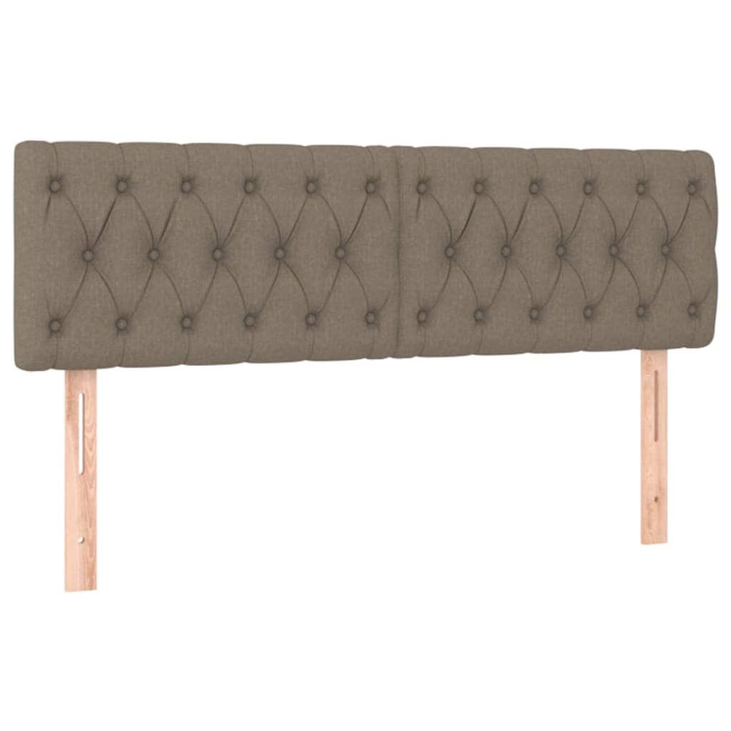 Box spring bed with mattress taupe 140x190 cm fabric