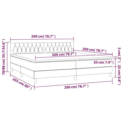 Boxspringbett mit Matratze Blau 200x200 cm Stoff