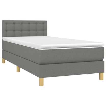 Boxspringbett mit Matratze Dunkelgrau 90x190 cm Stoff