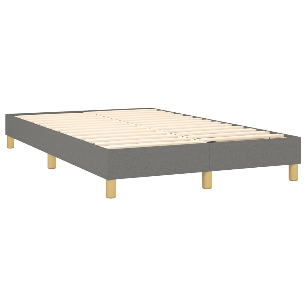 Box spring bed with mattress dark grey 120x200 cm fabric
