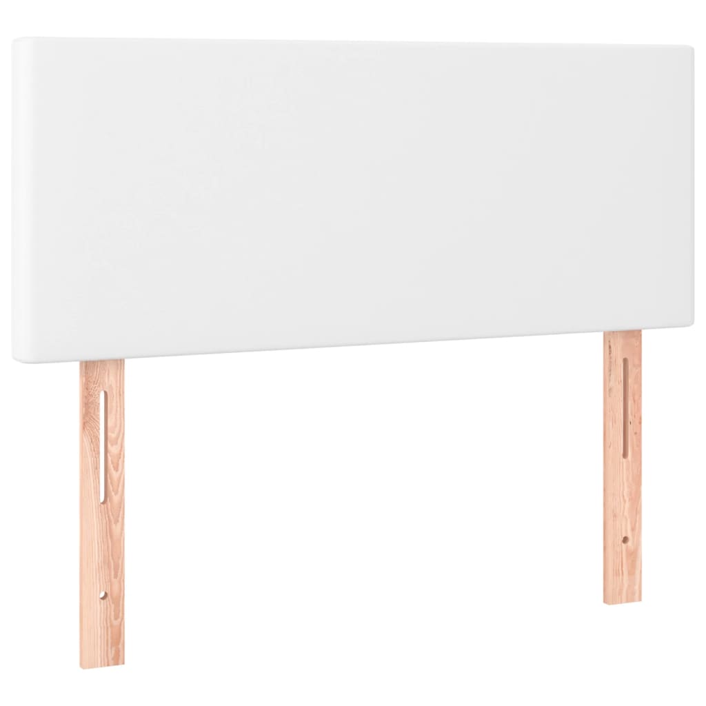 Boxspringbett mit Matratze Weiß 120x200 cm Kunstleder