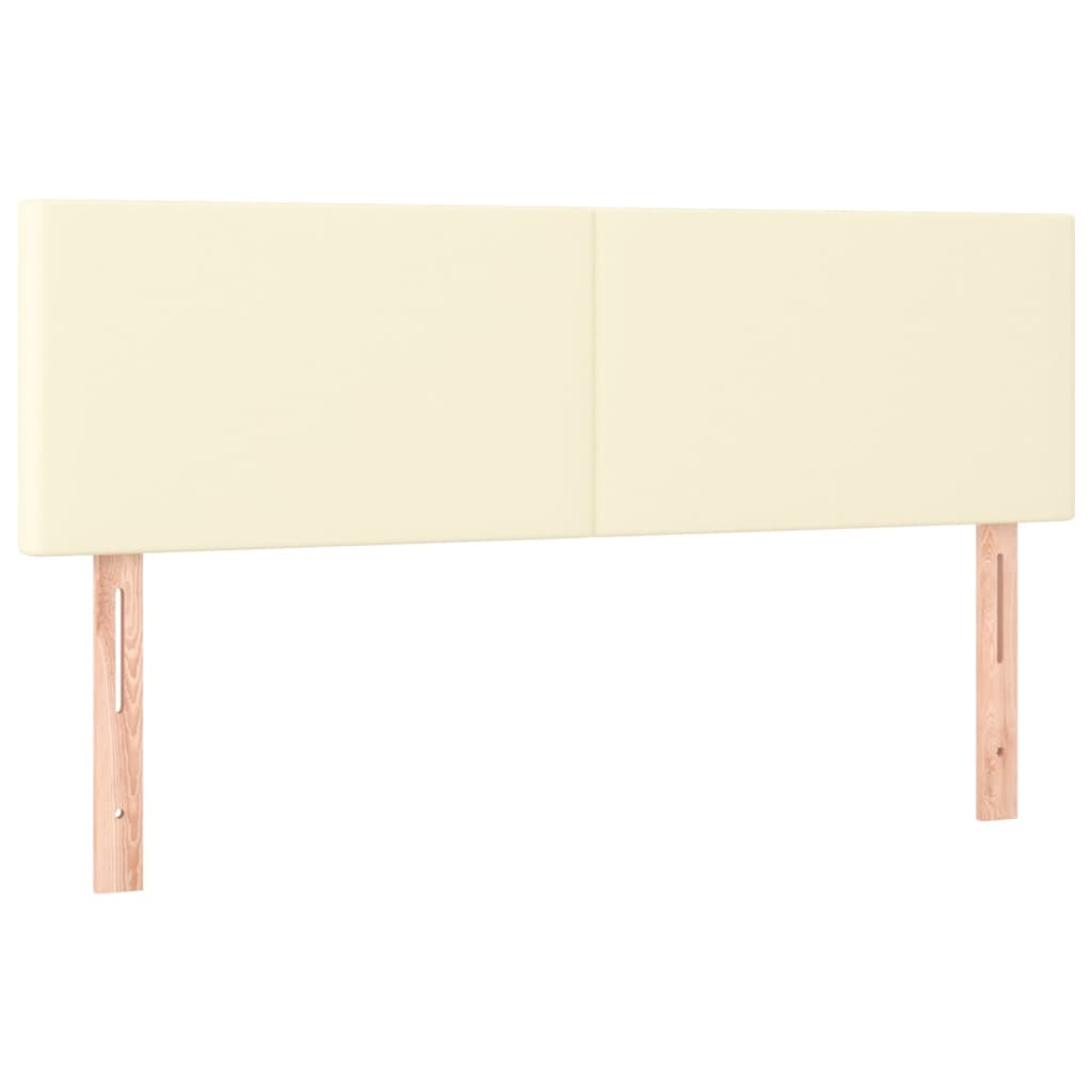 Boxspringbett mit Matratze Creme 140x200 cm Kunstleder
