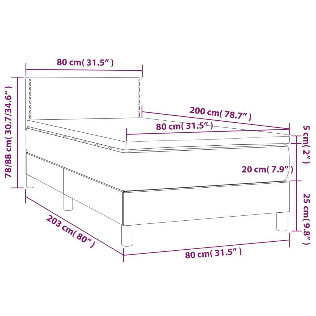 Lit à sommier tapissier avec matelas noir 80x200 cm en cuir artificiel