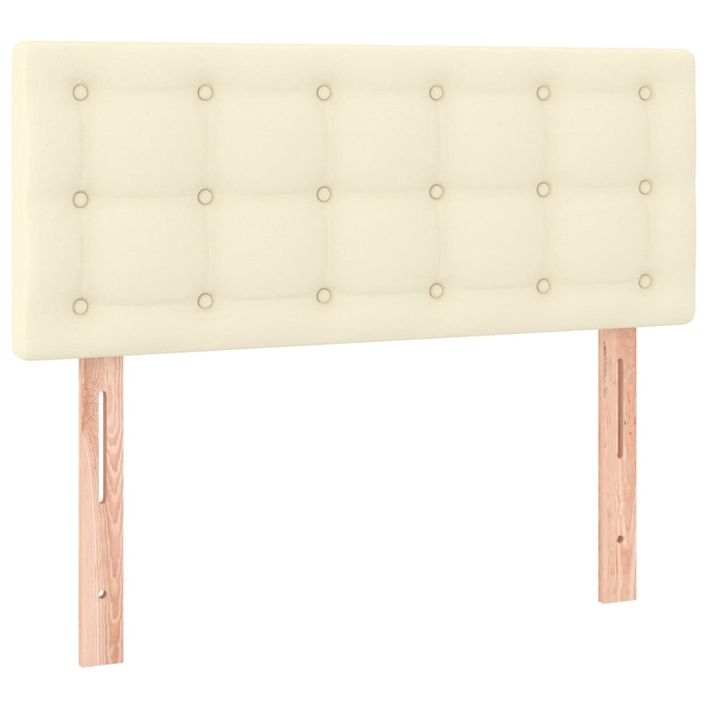 Boxspringbett mit Matratze Creme 120x200 cm Kunstleder