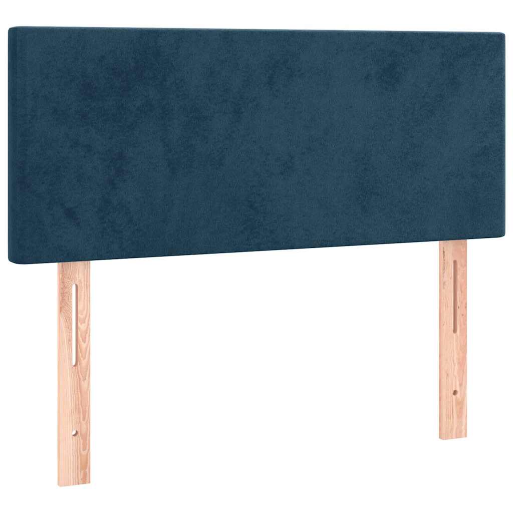 Boxspringbett mit Matratze Dunkelblau 90x190 cm Samt