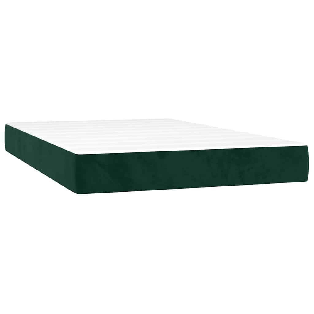 Boxspringbett mit Matratze Dunkelgrün 120x200 cm Samt