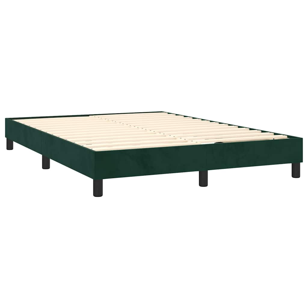 Boxspringbett mit Matratze Dunkelgrün 140x190 cm Samt