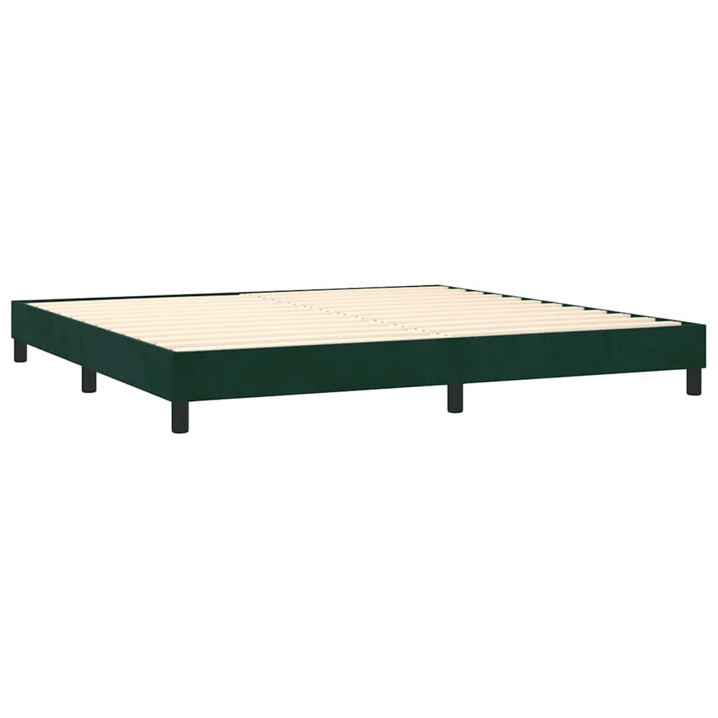 Boxspringbett mit Matratze Dunkelgrün 200x200 cm Samt
