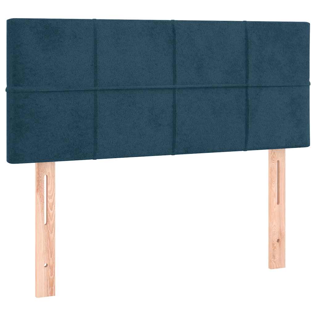 Boxspringbett mit Matratze Dunkelblau 90x190 cm Samt