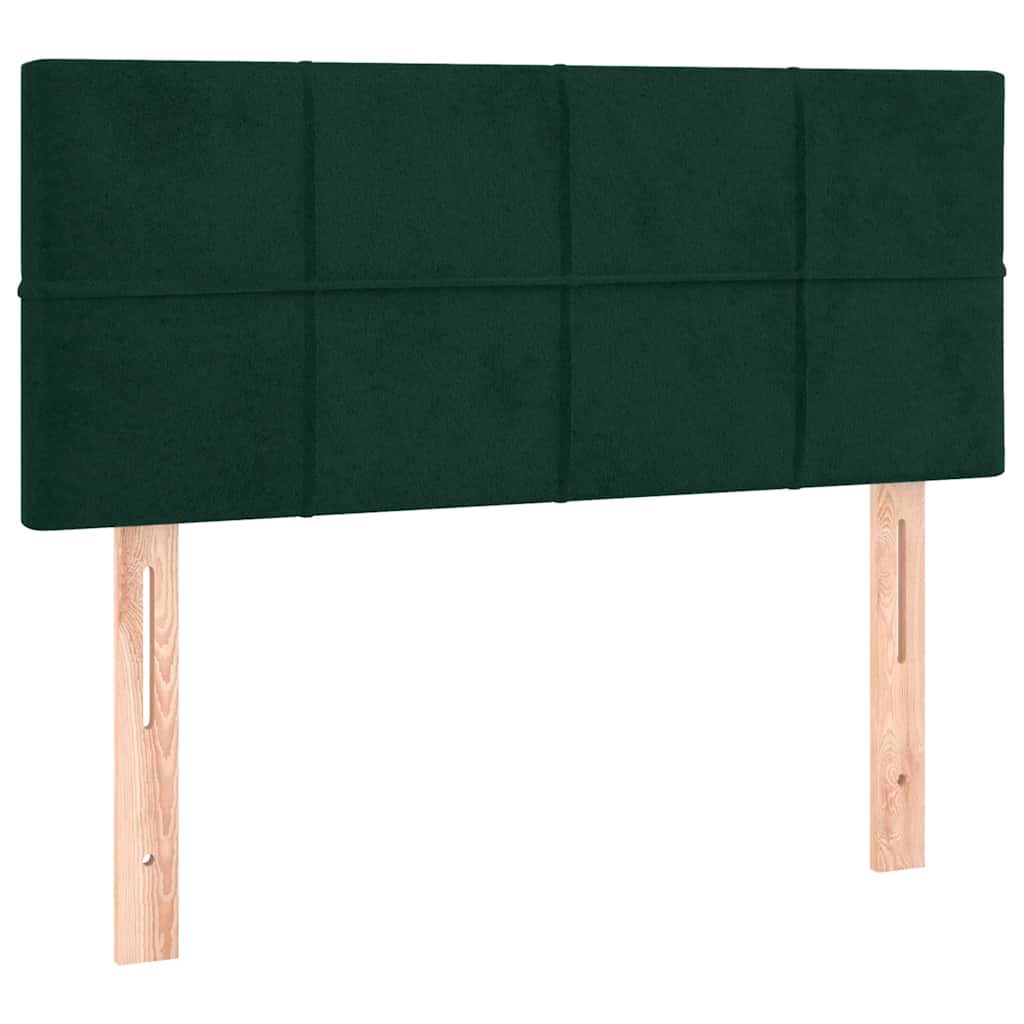 Boxspringbett mit Matratze Dunkelgrün 90x200 cm Samt
