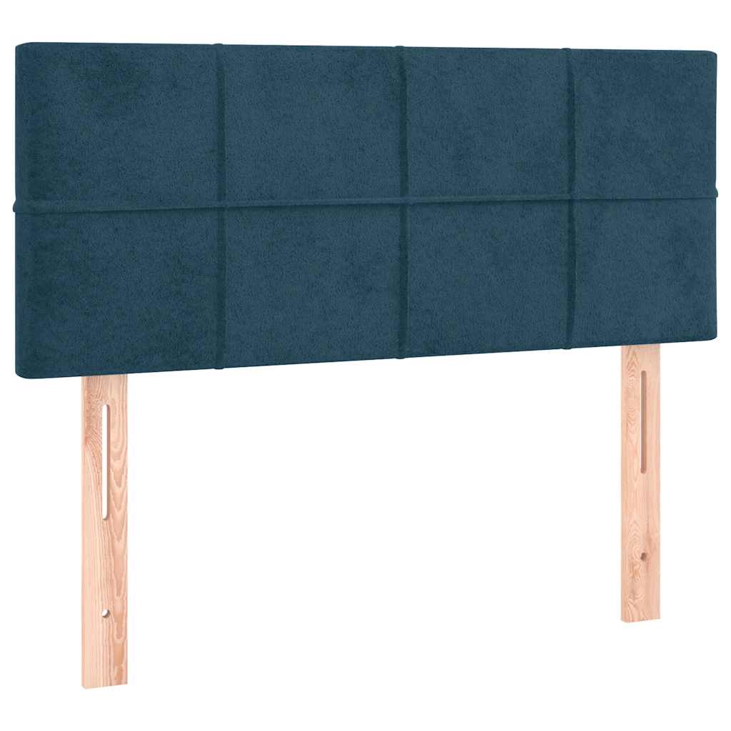 Boxspringbett mit Matratze Dunkelblau 90x200 cm Samt