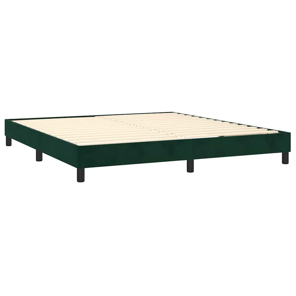 Boxspringbett mit Matratze Dunkelgrün 160x200 cm Samt