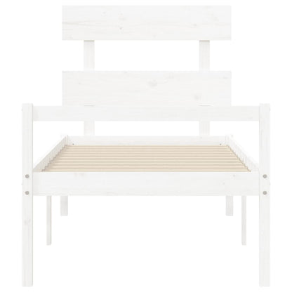 Seniorenbett ohne Matratze Weiß Einzelbett Massivholz