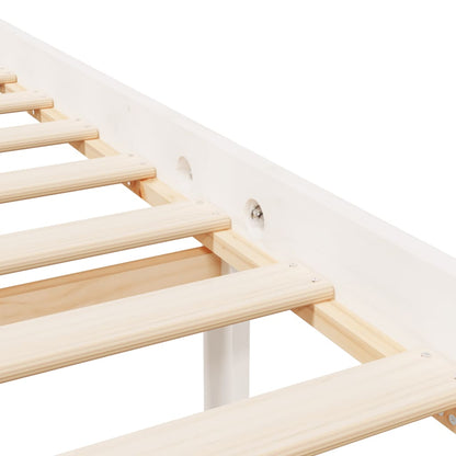 Seniorenbett ohne Matratze Weiß Einzelbett Massivholz