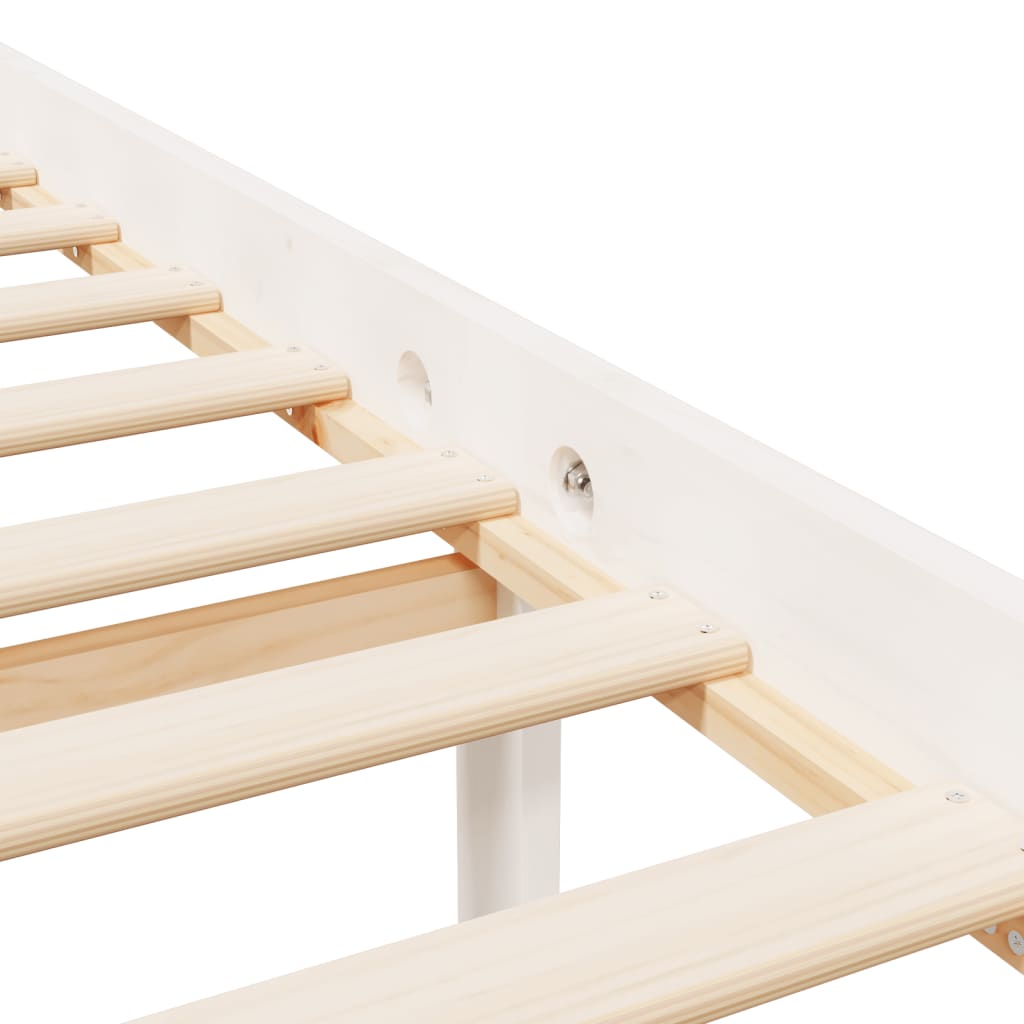 Seniorenbett ohne Matratze Weiß Einzelbett Massivholz